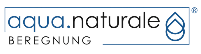 Modernes, blaues Logo als Zeichen für Partnerschaft und Kompetenz in der Bewässerungstechnik.