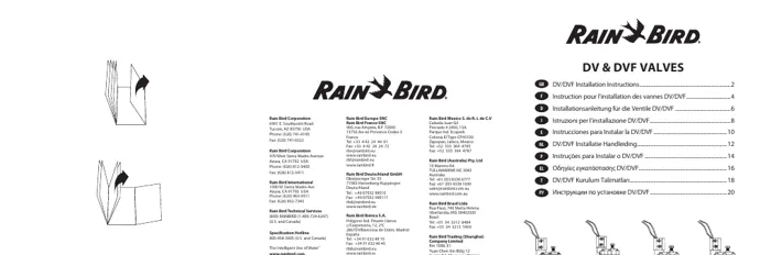 Rain Bird Ventile DV/DVF Anleitung