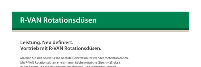 Rain Bird R-VAN Produktblatt
