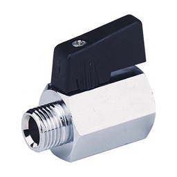 Mini-Kugelventil Messing verchr. 1/2z ig - 1/2z  ag