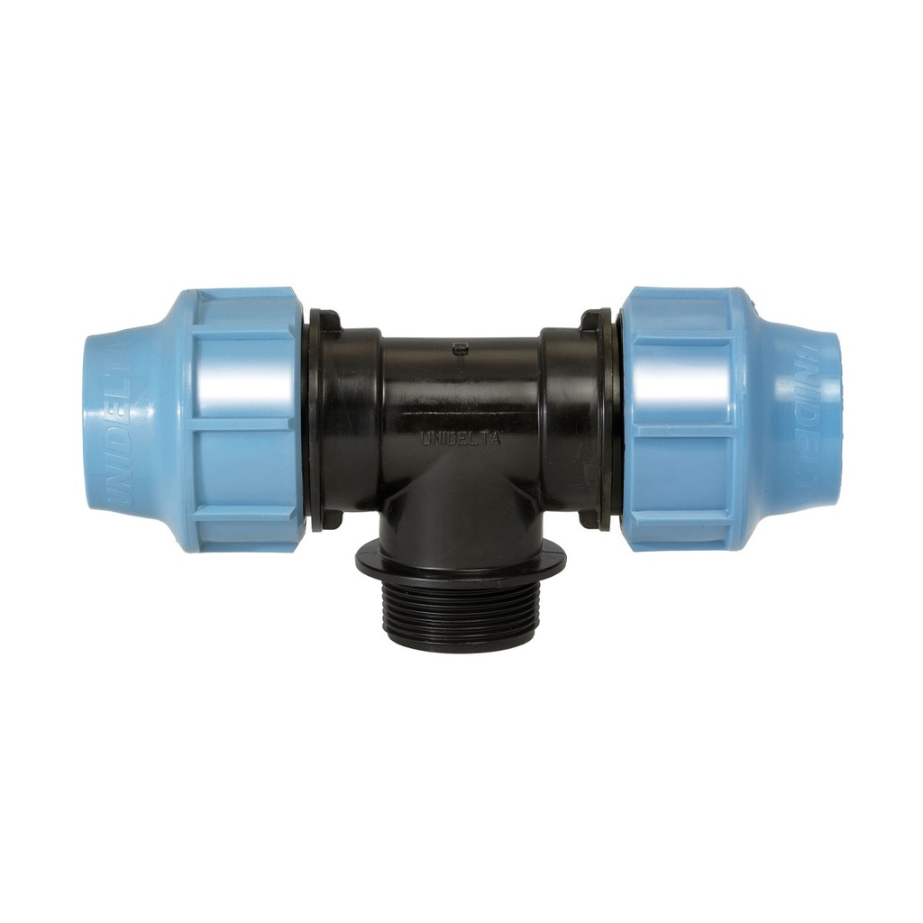 [12001840] T 90° mit Außengewinde am Mittelstutzen, 16 x 3/4' x 16