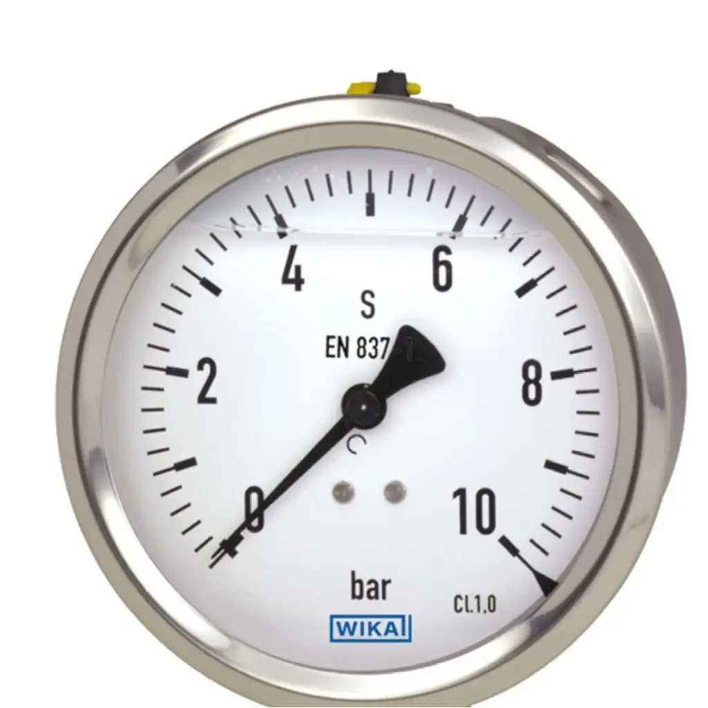 [4001655] Metall Druckmanometer mit Glyzerinfüllung, 0-10 bar, ¼" AG, stehend