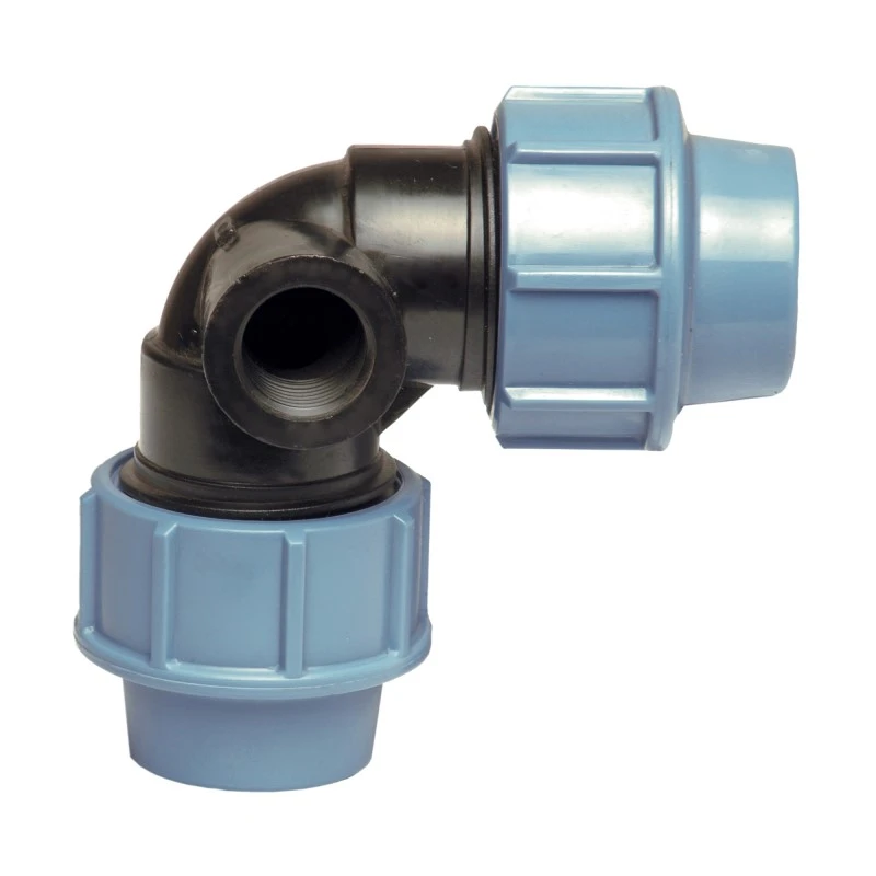 [12002915] PE-T-Winkelkupplung mit Innengewinde (Winkel 90° mit seitlichem Innengewindeabgang 25x25x1/2')