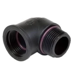 [12002505] PP-Winkel mit Dichtung (½" AG x ½" IG)