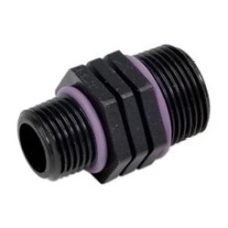 [12002235] PP-Reduziernippel mit Dichtung (¾" AG x ½" AG)