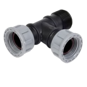 [12003130] Tavlit T-Verbinder m. Überwurf & Dichtung (1" IG x 1" IG x 1" AG)