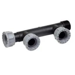 [12003160] Tavlit Verteiler m. Überwurf & Dichtung (Multi 2-fach, 3 x 1" IG Swivel x 1" AG)