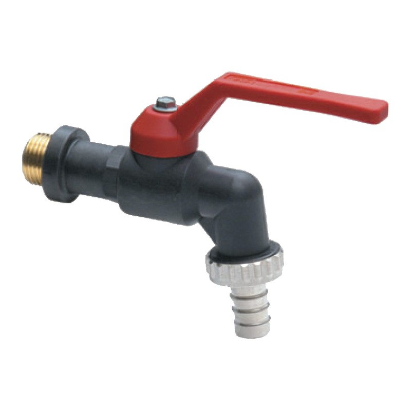 Tec-Wasserhahn mit Griff 3/4z Kunststoff-ummantelt schwarz