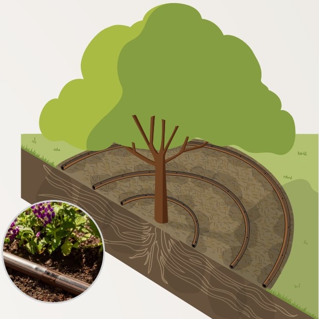 wurzelbewaesserung baum mit tropfleitung wurzelbewaesserung baum mit tropfleitung